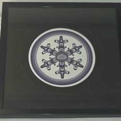 Snowflake The Lithograph Print By Andy Everson Born In 1972 In Comax, BC But Have Roots In Kwakwaka'wakw Ancestry As Well 10.5"square Framed