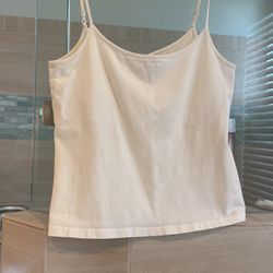 Faded Glory White Stretch Cami, Large