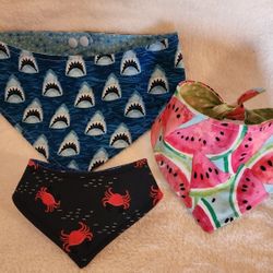 Summer Themed Dog Bandanas Reversible 