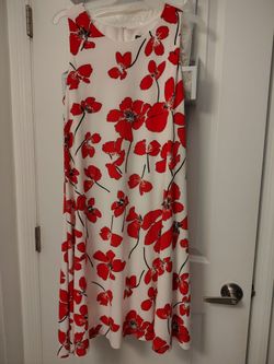 White and Red Dress Anne Klein