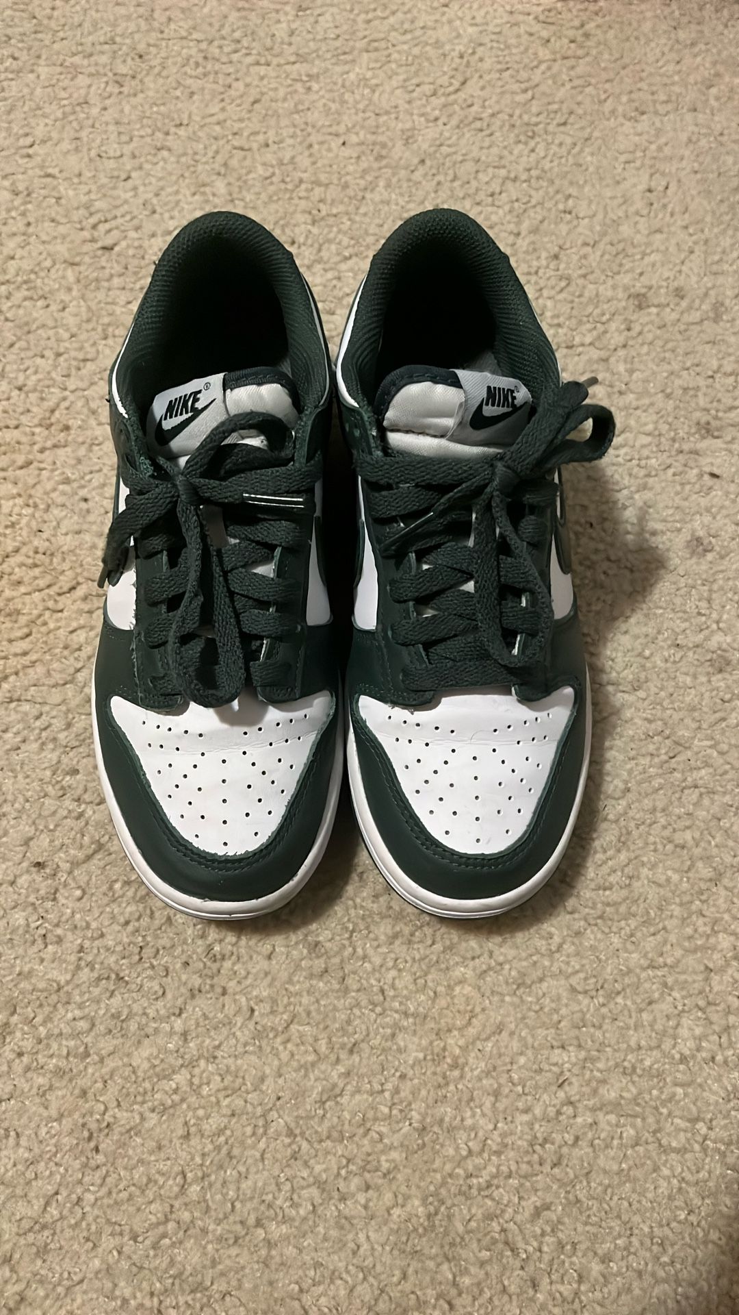 Green And White Jordan Dunks
