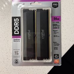 Crucial Pro OC Gaming 64GB DDR 6000MHz C40 UDIMM Intel XMP