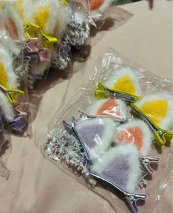 Fluffy Animal Ear Hair Clips Set