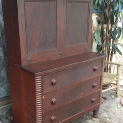 Antique Railroad Secretary Flip Down Top