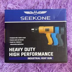 Seekone Pistola de calor 1800W Pistola de aire caliente - Kit de control de temperatura variable con 2 ajustes de temperatura 4 boquillas 122°F - 1202