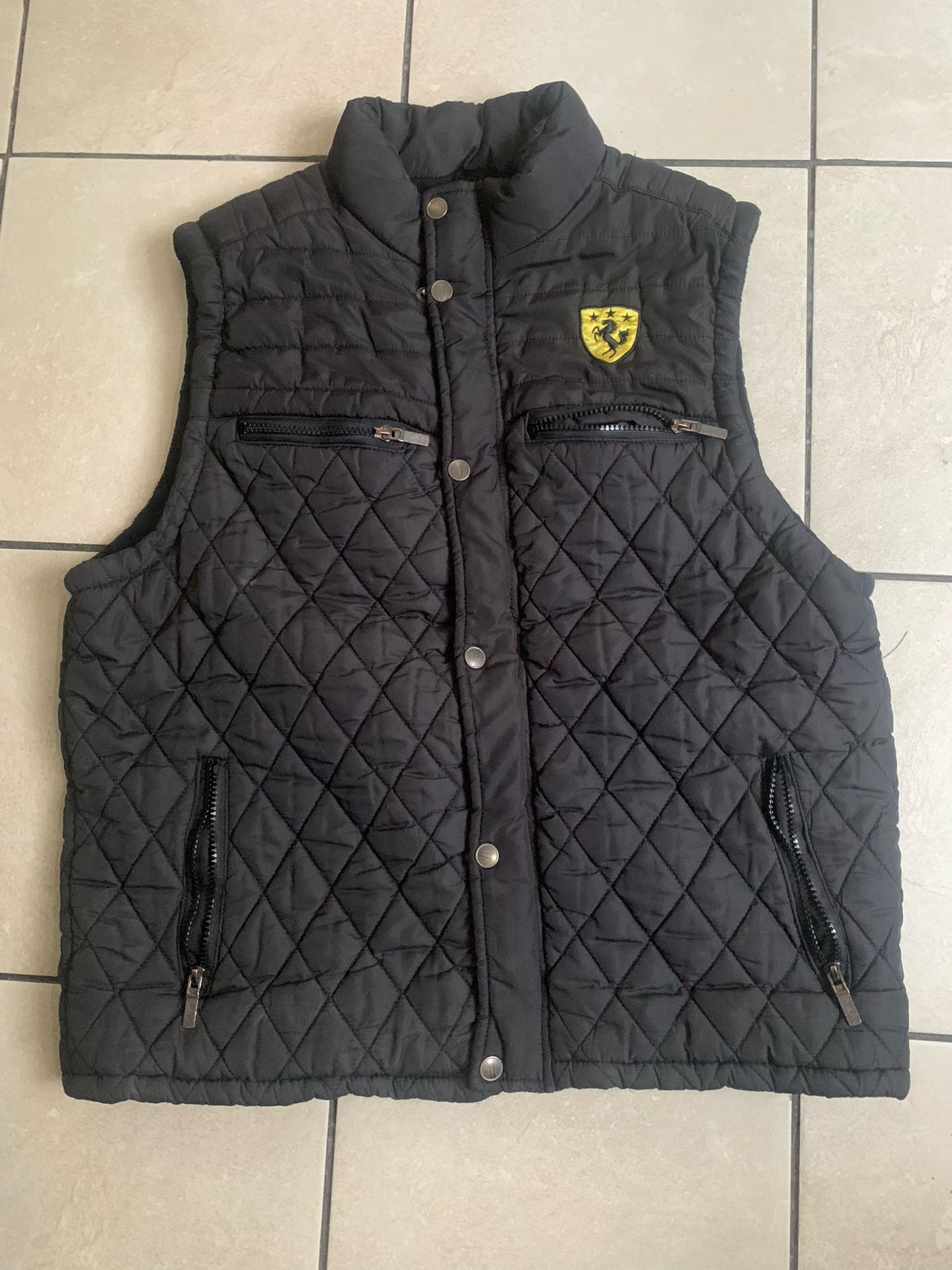 RARE FRANKY MAX XL FERRARI BLACK PUFFER VEST