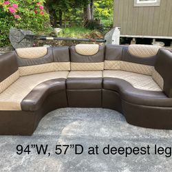 Leather U-Shaped Couch 
