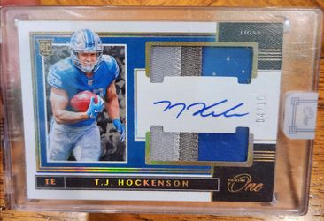 2019 Panini One T.J. Hockenson Rookie Patch Auto 4/10