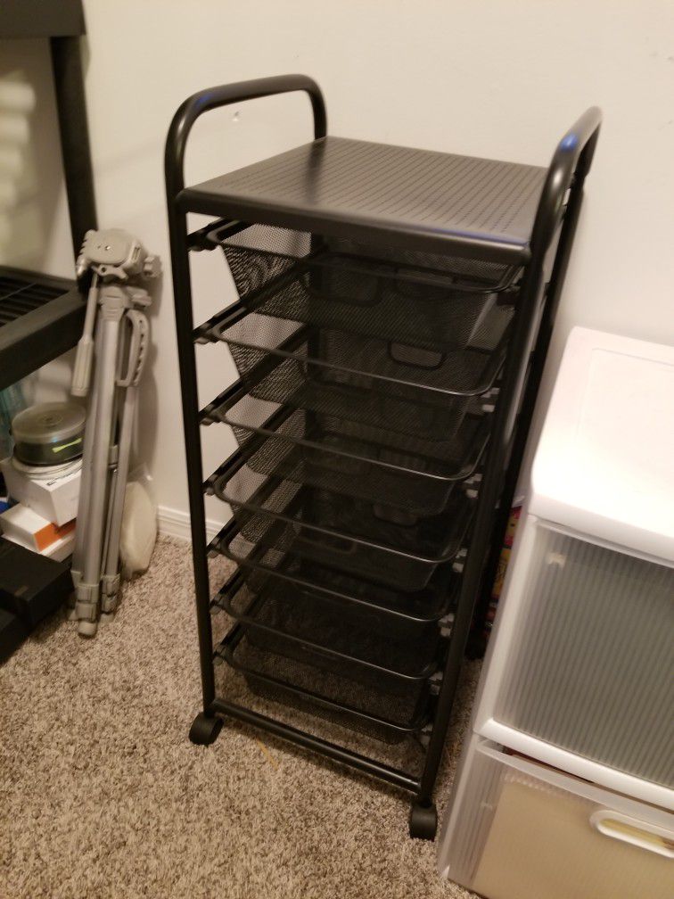 Black Wire Storage With Pull-out Drawers