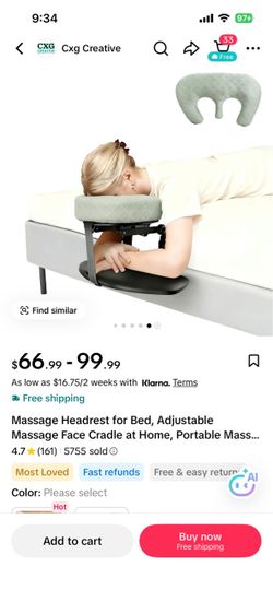 Portable Adjustable Massage Headrest / Face Cradle – Like New