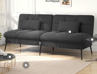 Convertible Futon Sofa Bed, black