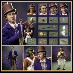 1/6 Willy Wonka + Oompa Loompa Figure Set Marshmallow Toys Chocolate Man
