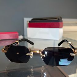 🔥🔥🔥 Dark Grey Tint with Gold trim on White Arms