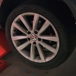 (4) Volkswagen 5x112  17" Wheels  And  (4) 215 65 17 
