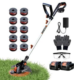Brand New Electric Weed Wacker String Trimmer: Cordless Weed Eater 21V Battery Powered with 12" Cutting Width, Eco Friendly Grass Cutter Edger Lawn To