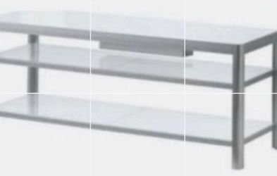 Ikea Frosted Glass And Stainless Tv Stand or Shelf