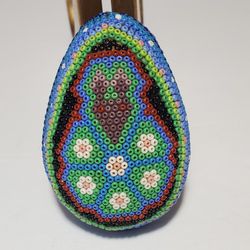 Huichol Beaded Egg Mexican Folk Art