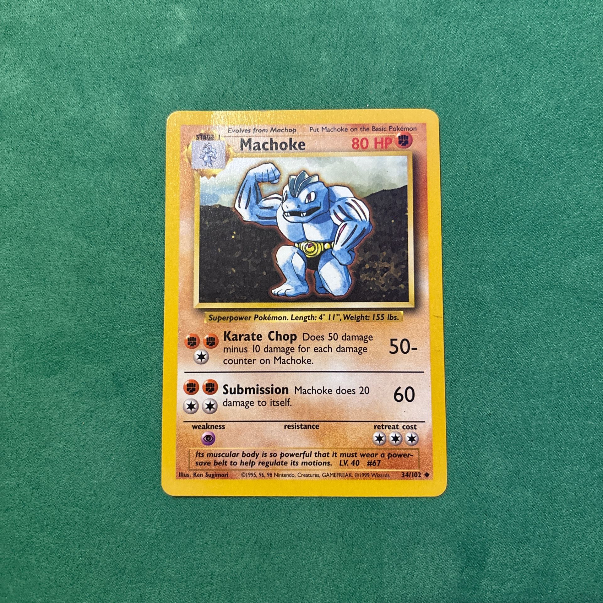 1995 Machoke Pokémon Card