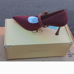 Island Maroon Heels With Strap