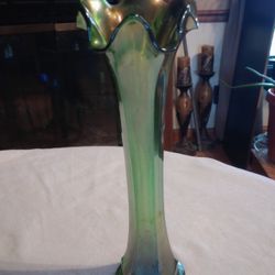 Vintage Carnival Glass Swung Vase Ribbed Pattern 