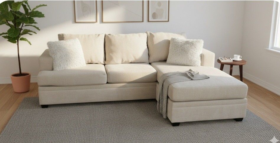 Bonaterra Sand Sectional Sofa w/ Reversible Chaise