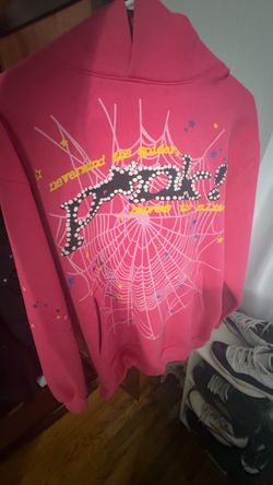 pink punk sp5der hoodie