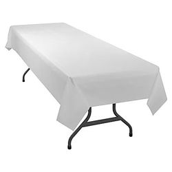 Rectangular Premium Polyester Tablecloth - White 6x8ft
