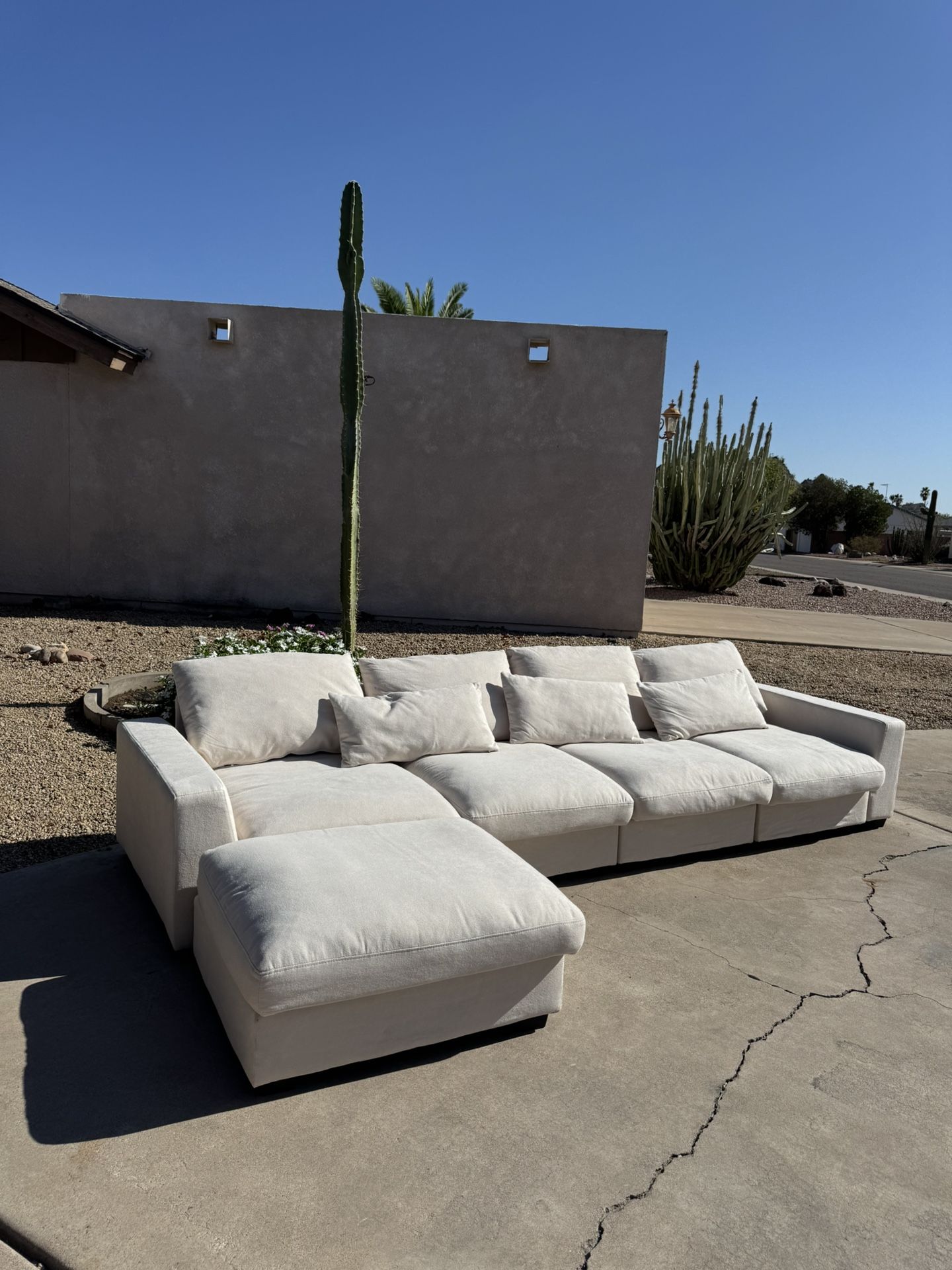 Cream Sectional ( Delivery Available )