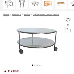 Vintage 1980s IKEA Strind Round Coffee Table 30”