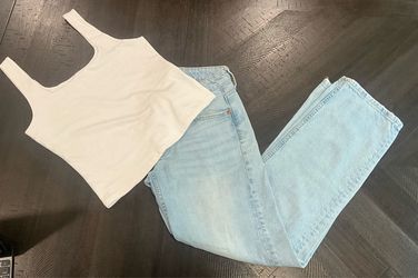 Women's Y2K Casual Outfit Set: Old Navy Tank & Aéropostale Baggy Jeans