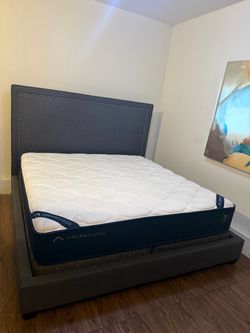 King Size DreamCloud Mattress with Upholstered Bed Frame