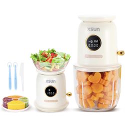 Baby Food Maker, Wireless Baby Food Processor Set for Baby Food, Fruit, Vegatable, Meat, Baby Food Blender with Baby Food Containers, Baby Food Freeze
