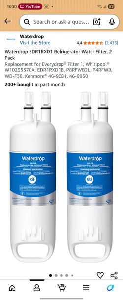Waterdrop EDR1RXD1 Refrigerator Water Filter 1 Qty