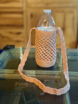 Handmade crocheted water bottle holder