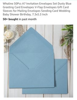 50 Dusty Blue Envelopes