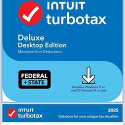 New Intuit Turbo Tax deluxe 2025 Federal and State 