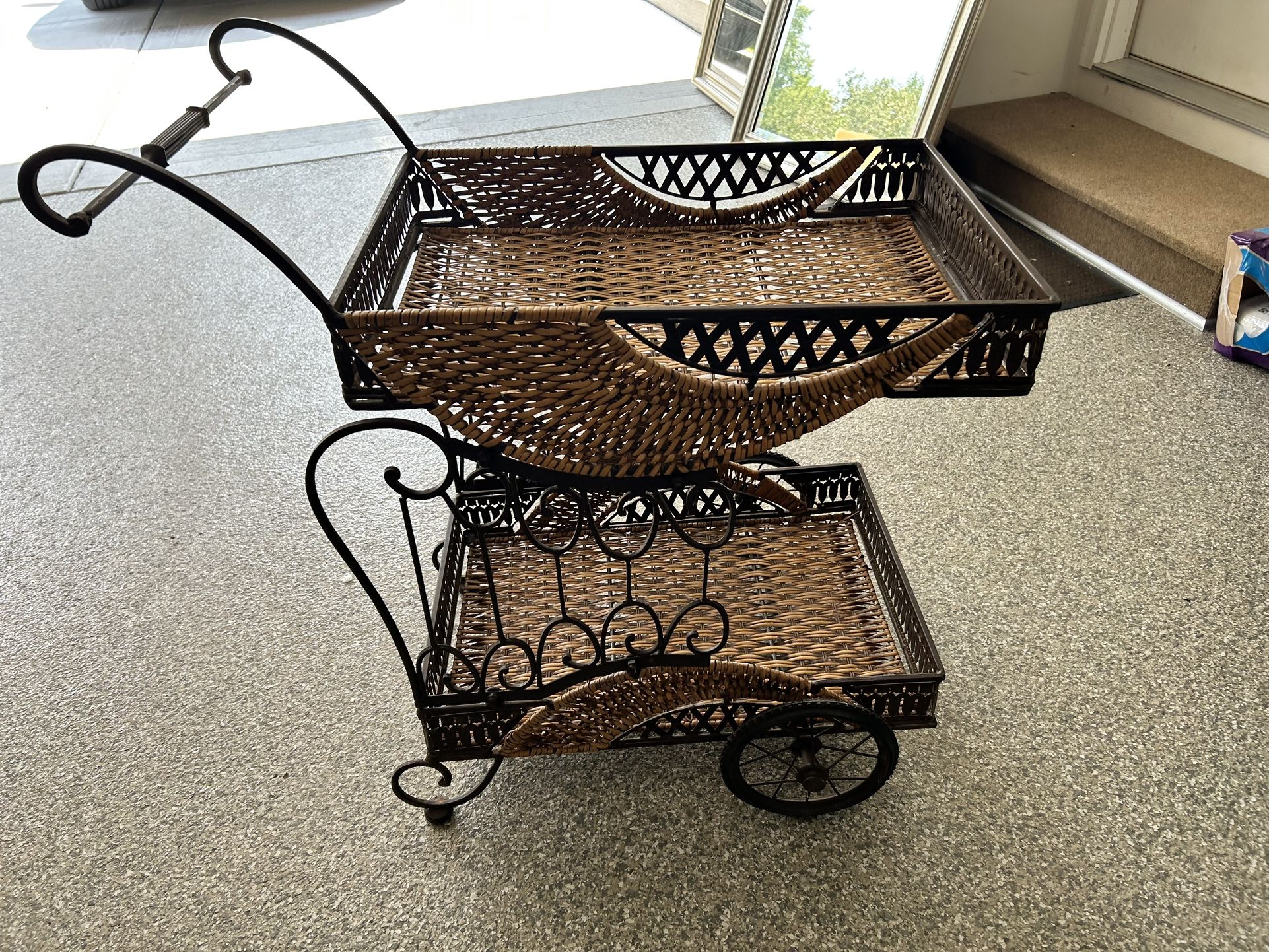 Vintage Wicker Cart