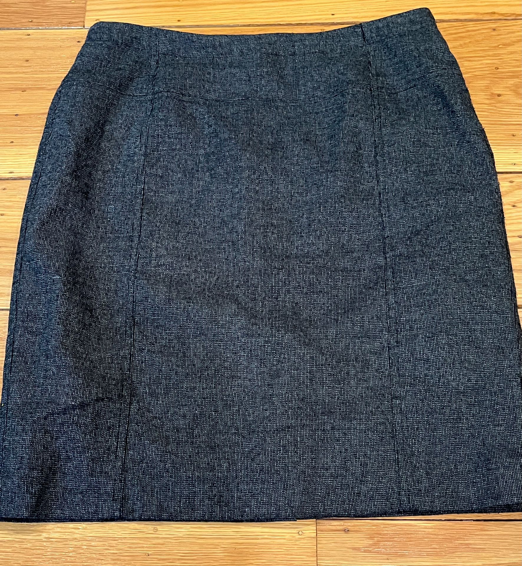 Anne Klein Skirt Charcoal Straight Pencil Fully Lined Back Zip Career - Size 8