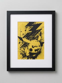 Pokemon Pikachu 3D Shadow Box Framed Art 8x10 Layered Gaming Wall Desk Decor