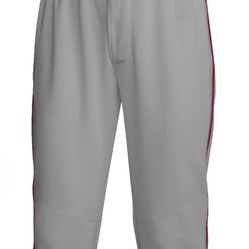 Adidas Youth Icon Pro Piped Open Hemmed Baseball Pants Gray/Red M