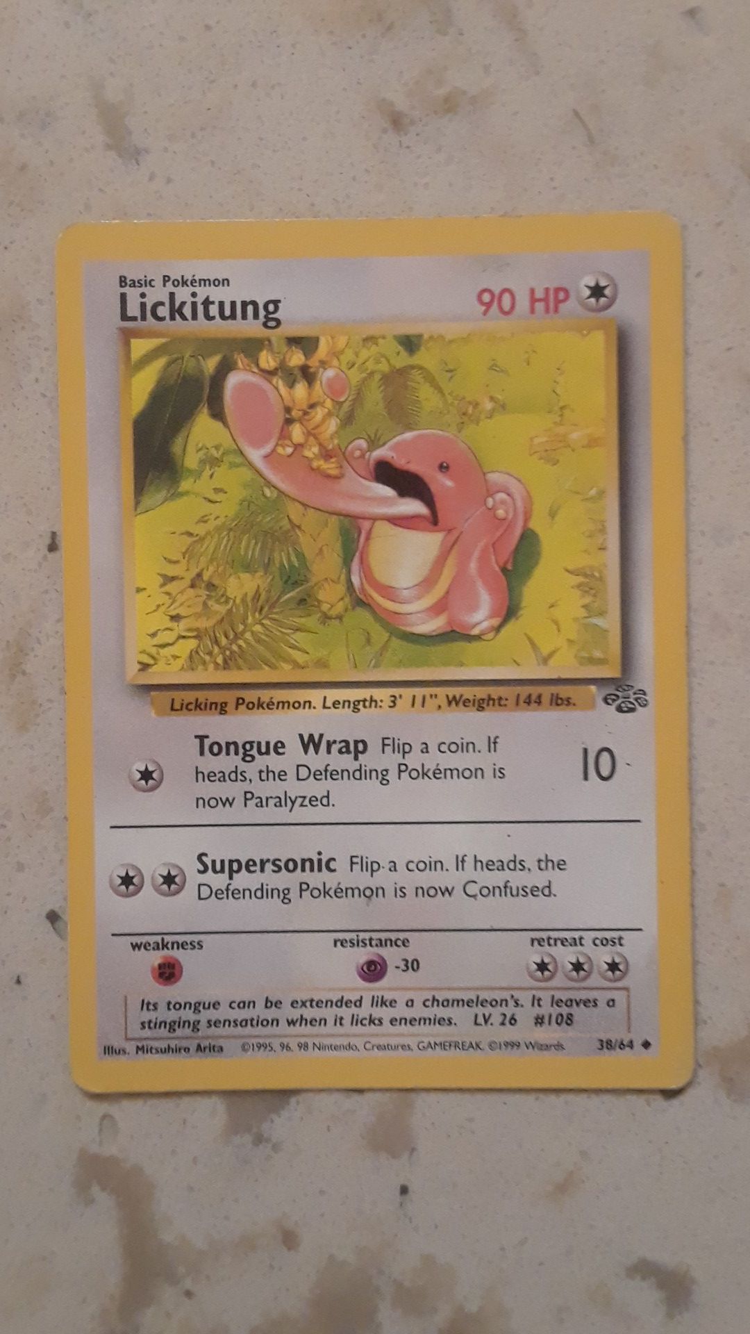 1st Edition 1999 Pokemon Jungle Set Lickitung 38/64