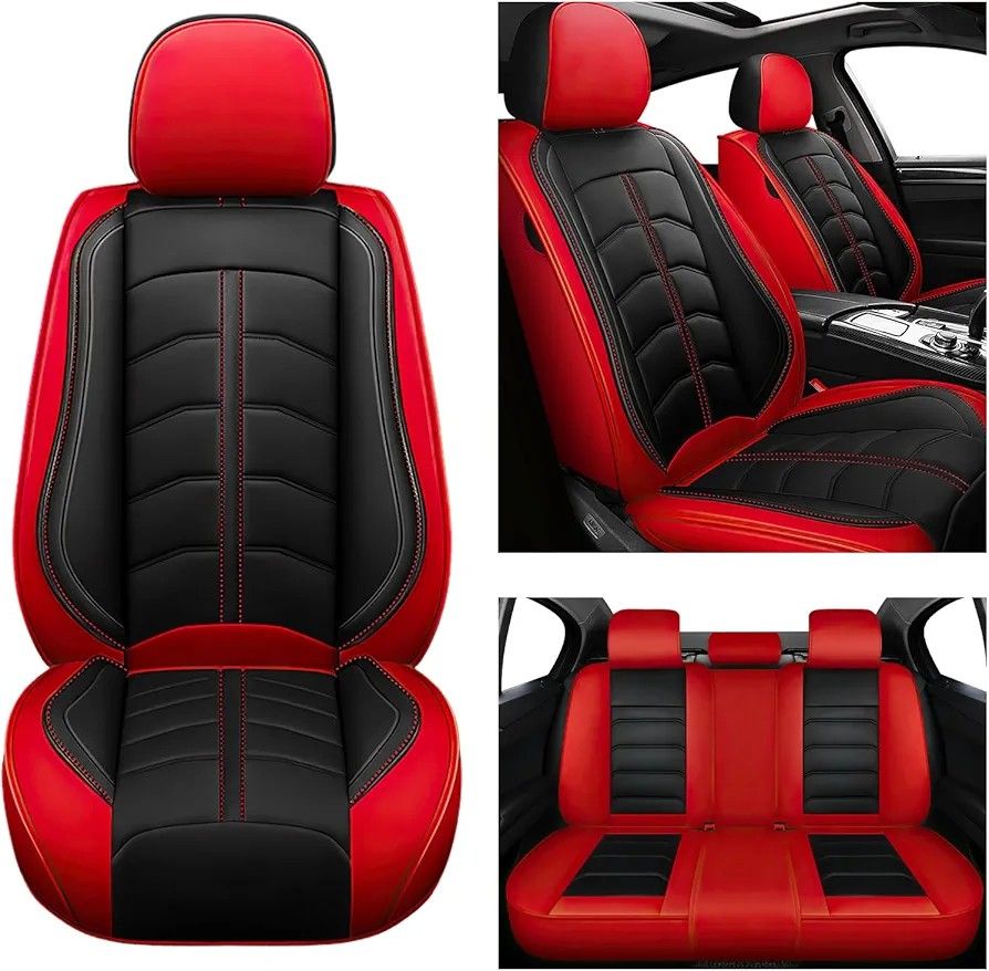 Car seat Cover for Honda Civic 2000-2024, Premium Nappa Leather 5-Seat Sport Cover, Waterproof, Durable, Airbag Compatible With Protectors 