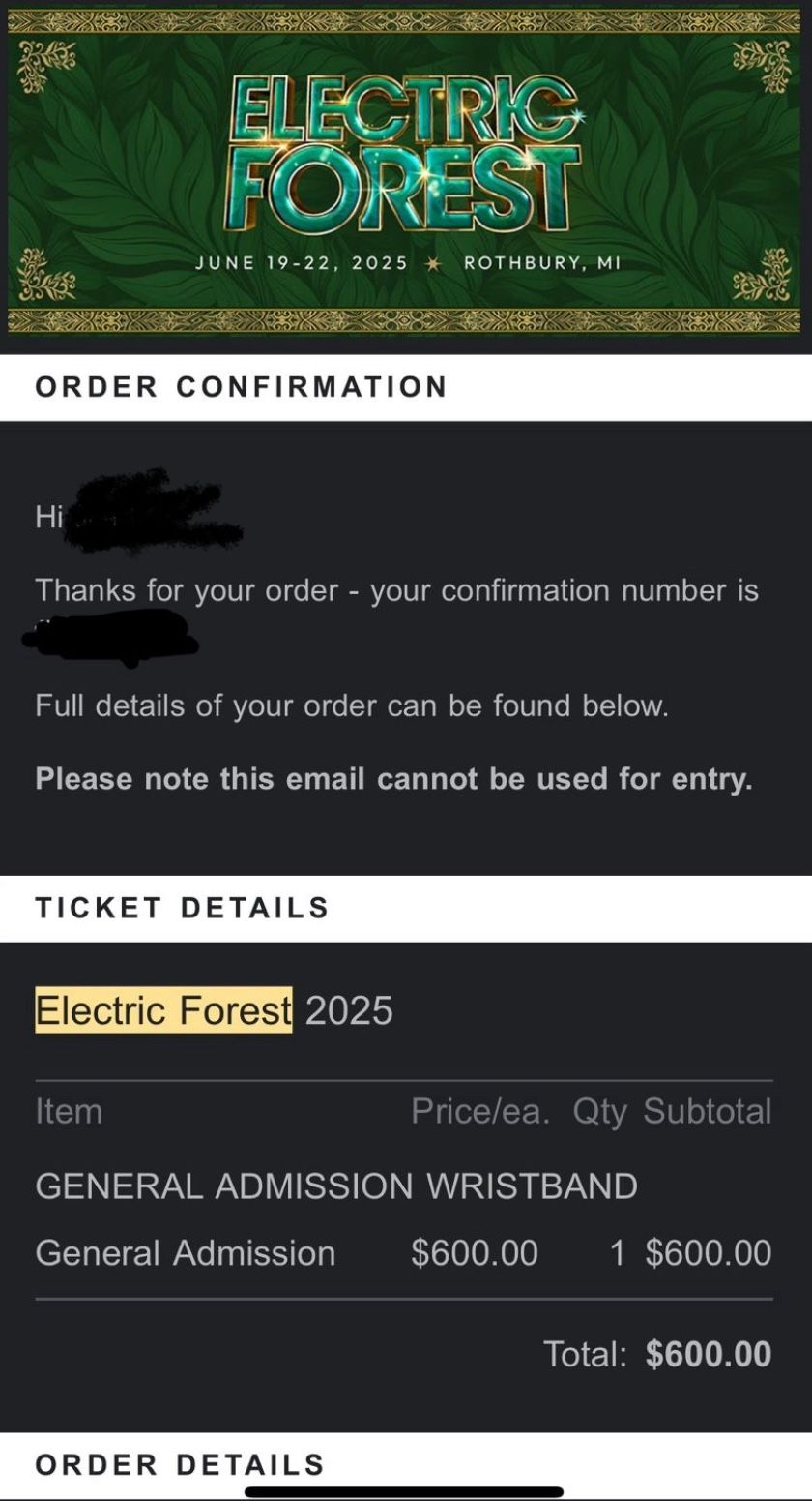 Electric Forest 2025 4 Day Pass