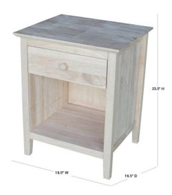 Brooklyn 1 Drawer Nightstand Unfinished NEW