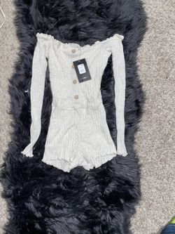 Fashion Nova Oatmeal grey romper