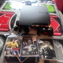 PS3 Slim 160 Gig  W Control And Games 