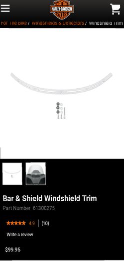 2014 and Up Harley Davidson Streetglide Chrome Front Fairing Windshield Trim