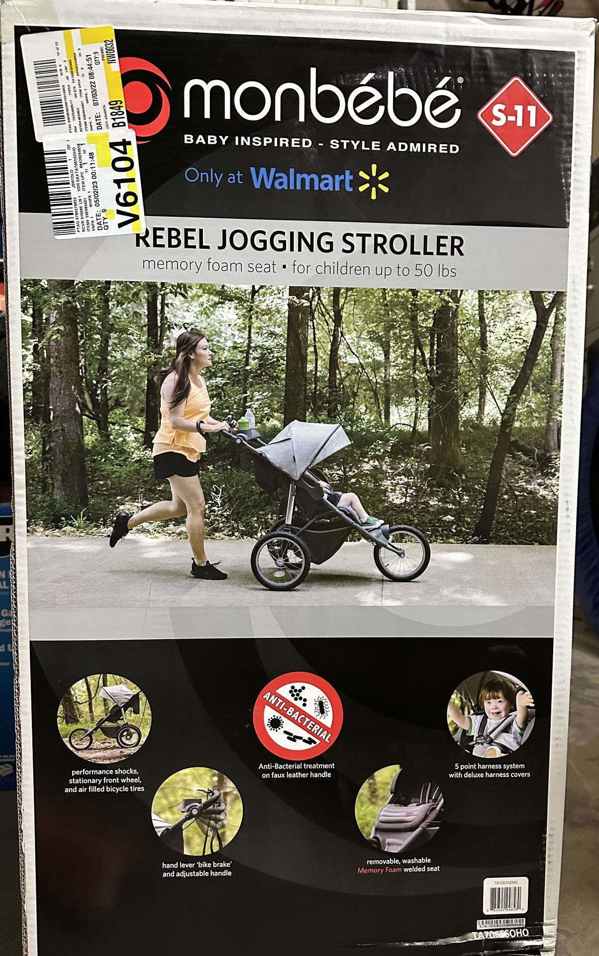New In Box Monbebe Rebel Jogging Stroller With Memory Foam