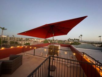 Patio Umbrella with weighted stand
