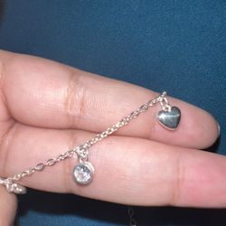 Silver Heart/“Diamond” Anklet/Bracelet $28